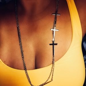 Gold cross necklace